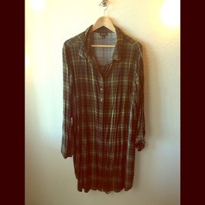 Hunter Green Shirt Dress
